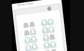 Screenshot of an online booking app shows all seats of an omni bus being available for reservation | Express