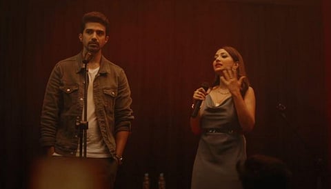 Saqib Saleem (L) and Shweta Basu Prasad in Comedy Couple (Photo| YouTube screengrab)