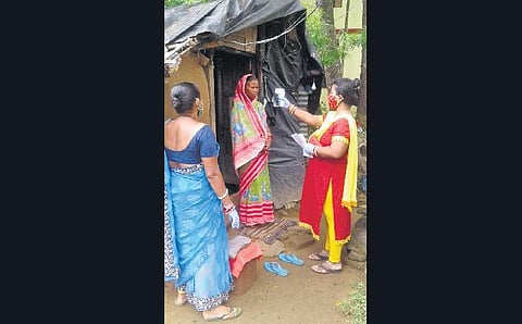 Anganwadi worker Swayamprabha Jena (Photo | EPS)
