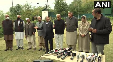 Farooq Abdullah after 'People's Alliance for Gupkar Declaration' meet in Srinagar (Photo | ANI)