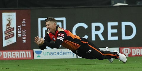 Sunrisers Hyderabad skipper David Warner (Photo| ANI)