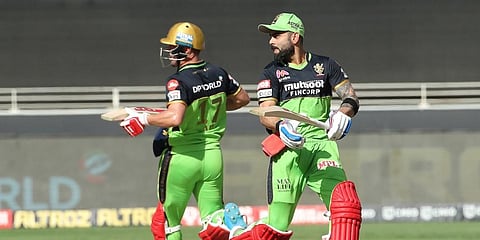 RCB's Virat Kohli and AB de Villiers run between the wickets during match against CSK. (Photo | ANI)