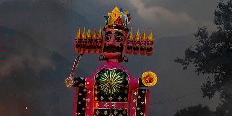 Effigy of mythological demon king Ravana. (Photo | AP)