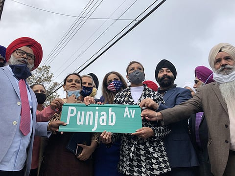 City Council Member Adrienne Adams (C) with members of the Sikh community. (Photo | Twitter/@AdrienneEAdams)