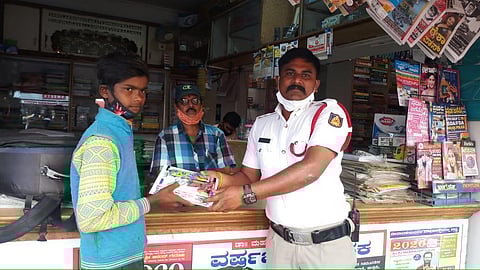 The traffic cop buying books for the student in Hubballi (Photo | Express)