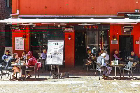 Outdoor diners are seen dining outdoors in a laneway in Melbourne, Australia, Wednesday, Oct. 28, 2020. (Photo | AP)