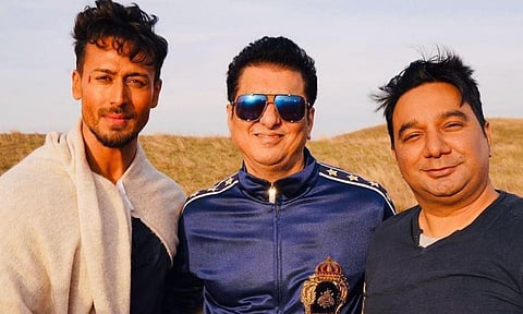 Tiger Shroff, Ahmed Khan, Sajid Nadiadwala (From L to R) (Photo | Twitter)