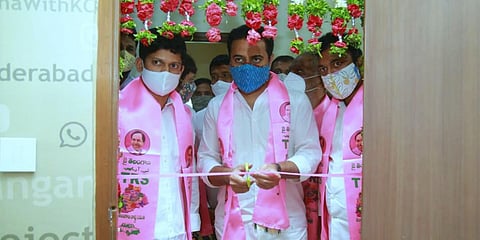Telangana IT minister AND TRS working president KT Rama Rao inaugrated the party's tech cell on Wednesday. (Photo| EPS)
