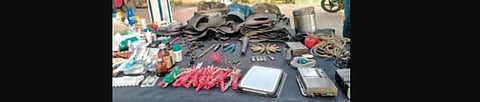 Ammunition and other items recovered from Maoists. (Photo | EPS)