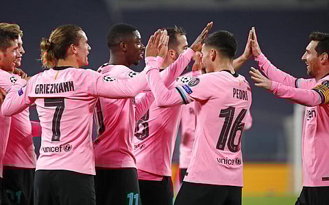 Barcelona team (Photo | AP)