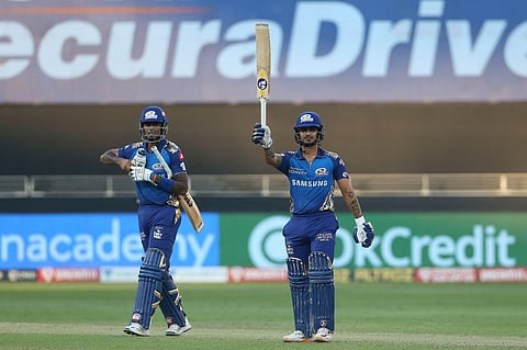 Ishan Kishan of Mumbai Indians celebrates the win. (Photo | IPL T20)