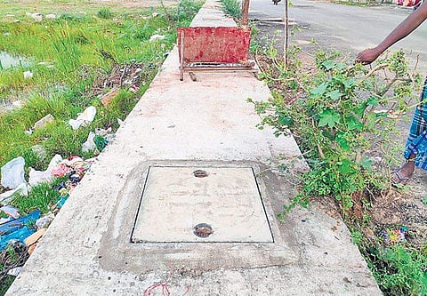 A closed storm water drain in Tamil Nadu's Perumbakkam. | Express