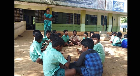 Students studying in open. (Photo | Express)