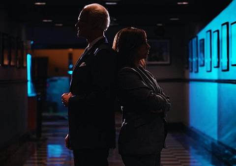 Jim Carrey as Joe Biden, and Maya Rudolph as Kamala Harris. (Photo | SNL, Twitter)