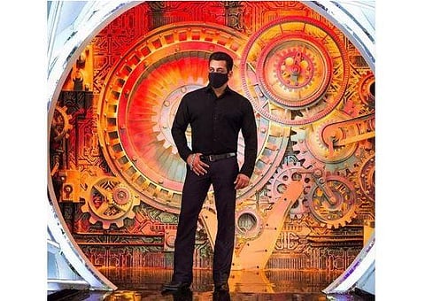Salman Khan on Bigg Boss 14 set (Photo | Instagram)