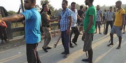 File photo of the clash at Ichamati village which broke out at the end of a meeting on CAA and ILP by hundreds of tribals and non-tribals from the area (Photo | EPS)