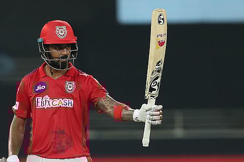 KL Rahul captain of Kings XI Punjab celebrates his fifty. (Photo | IPL)