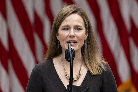 Judge Amy Coney Barrett speaks after President Donald Trump announced her as his nominee to the Supreme Court. (Photo | AP)