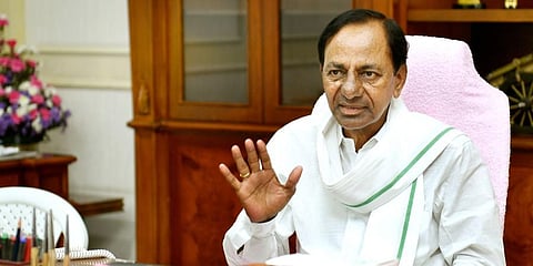 Telangana Chief Minister K Chandrashekar Rao during review meeting on Agriculture at Pragathi Bhavan in Hyderabad.