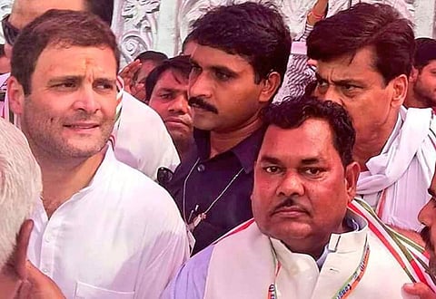 File photo of Congress leder Shyoraj Jivan with Rahul Gandhi (Twitter/@ShyorajJValmiki)