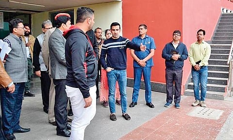 BJP MP Gautam Gambhir had earlier inspected the Yamuna Sports Complex which is set to be refurbished. It was earlier used as a venue for Commonwealth Games. (File Photo)