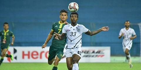 Mohammedan Sporting (in white ) defeated Garhwal FC. (Photo| Twitter)