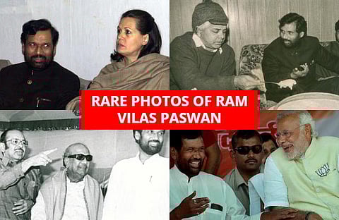 Union Minister and Lok Janshakti Party chief Ram Vilas Paswan passed away on Thursday night. Check out some rare photos of the veteran politician. (File Photo | EPS and PTI)