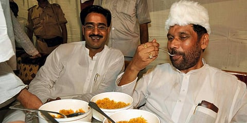 Then Union Minister Ram Vilas Paswan at an Eid celebration in Patna. (File | PTI)