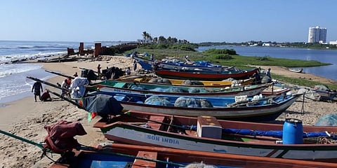 Fishing boats being parked at Olive Beach (Photo | EPS)