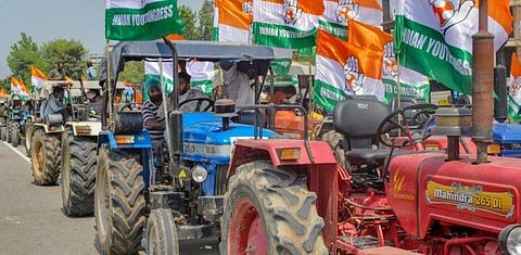 File photo of a Congress rally against Farm Laws. (Photo | PTI)