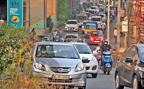 People are increasingly using private vehicles to commute on city roads, leading to traffic congestion, especially during peak hours | Albin Mathew
