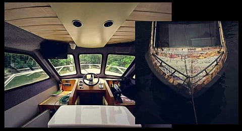 Boats used for circuit tours in the Muziris region