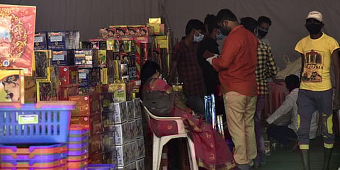 Ahead of Diwali, sale of firecrackers in Hyderabad is picking momentum. (Photo| Vinay Madapu, EPS)