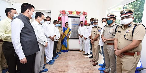 KT Rama Rao at the inauguration of the Public Safety Integrated Operations Centre. (Photo| S Senbagapandiyan, EPS)