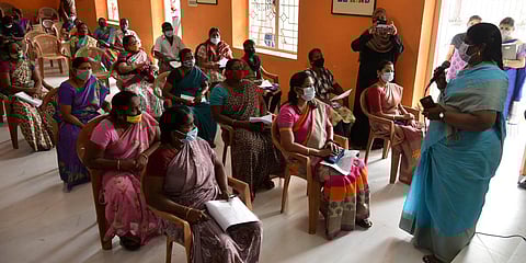 Parents gave their feedback on reopening of schools by attending the meetings organised at Presidency Higher Secondary School in Chennai. (File photo| R Satish Babu, EPS)