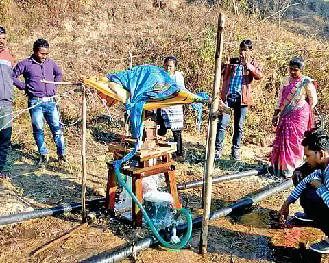 Kamil Topno has so far invested more than `20,000 for the project on his own that provides electricity to up at least 20 houses. (Photo | Express)