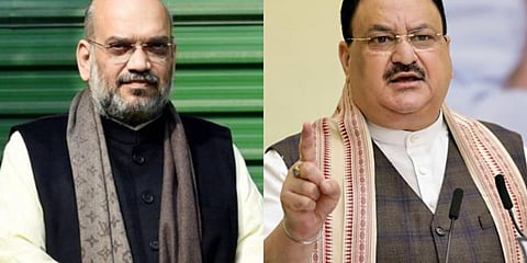 Union Home Minister Amit Shah (L) and BJP Chief JP Nadda (R)