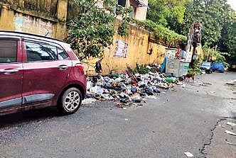 Garbage piled up on the streets of Mandaveli for the past two days