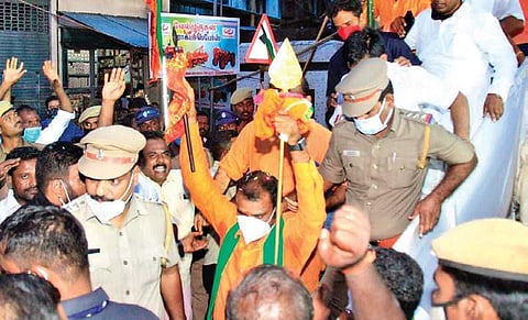 BJP’s State unit president L Murugan was arrested while trying to take out a yatra in Tiruvannamalai on Tuesday. (Photo | EPS)