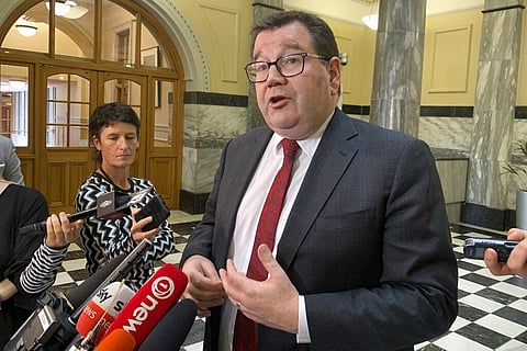 New Zealand's new Deputy Prime Minister Grant Robertson talks to reporters. (Photo | AP)
