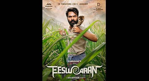Eeswaran movie poster. (Photo | Twitter/SilambarasanTR)