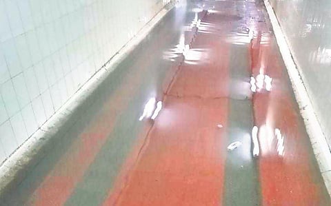Flooded Tambaram Sanatorium railway station