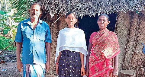 G Sahana from Pookollai, Thanjavur, who secured seat at the KAPV Government Medical College Tiruchy | Express