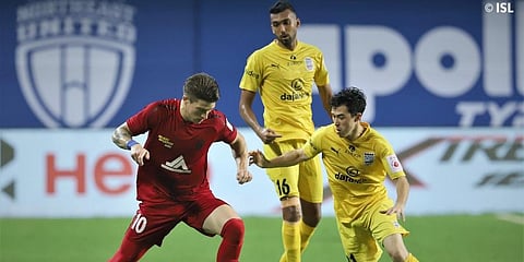 Prior to the start of the match, not many gave NorthEast United FC a chance against Mumbai City FC. (Photo | ISL Twitter)