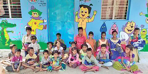 Darkness fades away as hues start flowing in