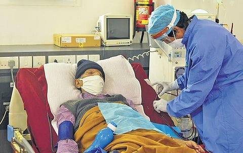 Over 80 people visit the hospital daily to avail free treatment. (Photo | Meghana Sastry/EPS)