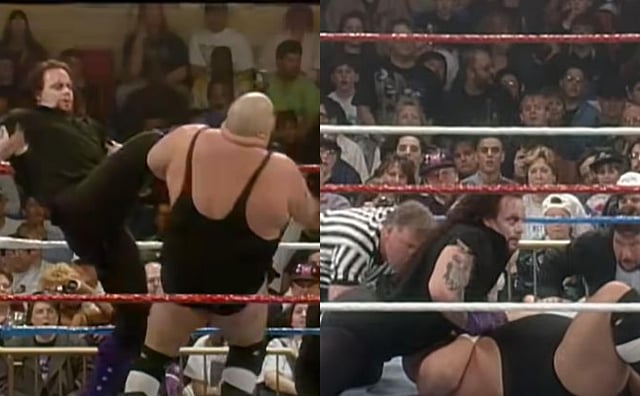 April 2, 1995 - Connecticut: WrestleMania XI vs King Kong Bundy. Hits bodyslam, flying clothesline in succession, wins by pinfall. (YouTube screengrab)