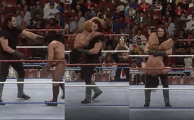March 24, 1991 - Los Angeles: WrestleMania VII vs Jimmy Snuka. Hits Tombstone Piledriver, wins by pinfall. (YouTube screengrab)
