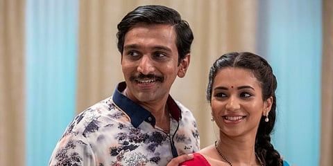 Bollywood actress Anjali Barot in 'Scam 1992: The Harshad Mehta Story'.