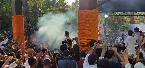 Former Assam CM Tarun Gogoi being laid to rest in Guwahati on Thursday (Photo | InsideNE)